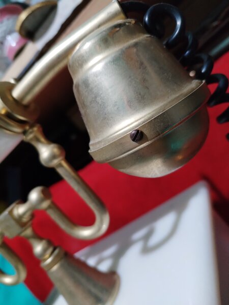 Telefon vintage francez, anii 1950, din marmura, greutate 4Kg