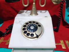 Telefon vintage francez, anii 1950, din marmura, greutate 4Kg