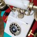 Telefon vintage francez, anii 1950, din marmura, greutate 4Kg