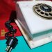 Telefon vintage francez, anii 1950, din marmura, greutate 4Kg
